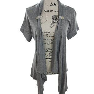 Splendid Gray Cardigan Waterfall Open Short Sleeve Sweater Womens Size S